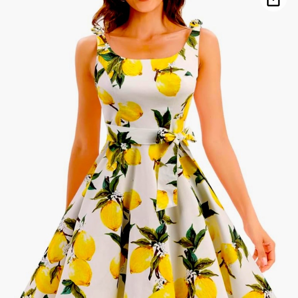 1950s lemon dress XXL rockabilly. Pin up